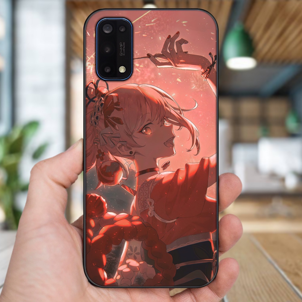 Ốp lưng Realme 7 Pro viền đen in hình Yoimiya Genshin Impact