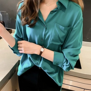 Áo Sơ Mi Chiffon Chống Nắng Màu Cầu Vồng Cột Dây Sau Lưng Thời Trang Hàn Quốc Cho Nữ