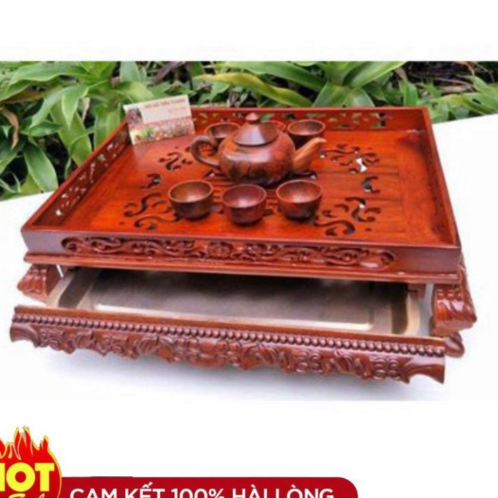 KHAY TRÀ CHÂN QUỲ BẰNG GỖ HƯƠNG CAO CẤP HÀNG PU Hàng cao cấp -hàng giá xuất xưởng