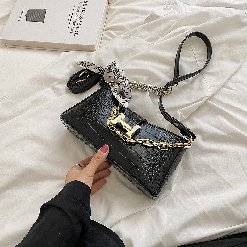 Túi đeo vai IELGY họa tiết da cá sấu hợp thời trang cho nữ