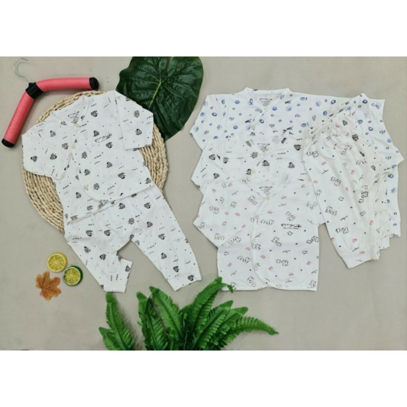 Bộ dài tay nền trắng sợi tre in hình đẹp PT_kids cho bé