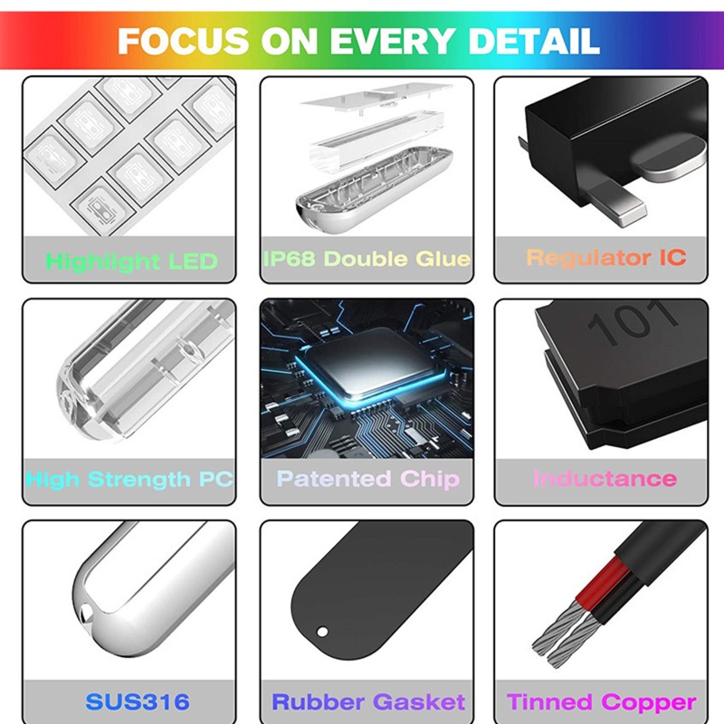 1 Đèn Led 42 Bóng Mini Dưới Nước Cho Thuyền Kayak Skiff 5