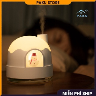 Máy Tạo Ẩm Xông Tinh Dầu Khuếch Tán Hơi Nước Decor Tuyết Trắng Đèn Ngủ