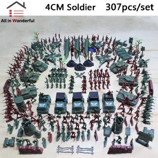 307pcs/lot Military Plastic Soldier Model Toy Army Men Figures Accessories Kit Decor Play Set