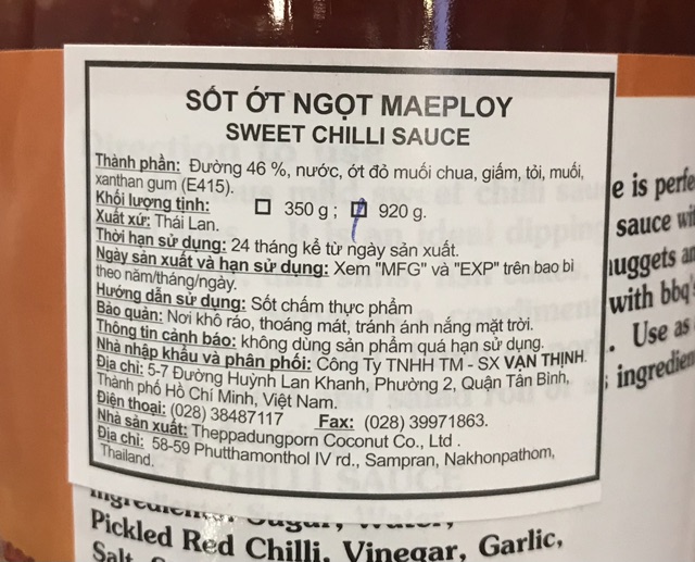 MAE PLOY Sốt Ớt Ngọt 920g Sweet Chilli Sauce Sốt Ớt Thái