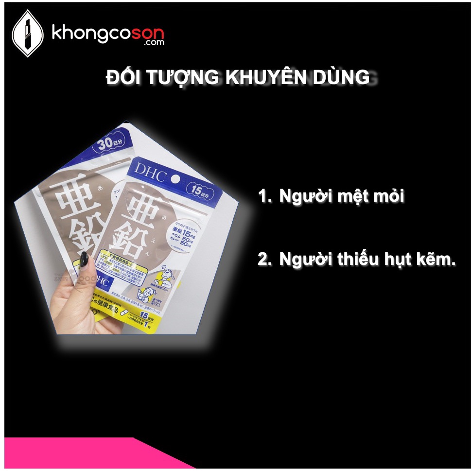 Kẽm DHC Viên Uống Giảm Mụn Và Bổ Não DHC ZinC 15 và 30 ngày -Khongcoson