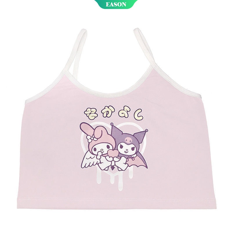 SANRIO Bộ Đồ Ngủ Hai Dây Dáng Ôm In Họa Tiết Hoạt Hình kulomi Quyến Rũ Cho Nữ