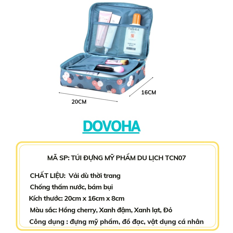 Túi đựng mỹ phẩm đồ cá nhân du lịch nhỏ gọn đẹp cute đa năng cao cấp DOVOHA TCN07