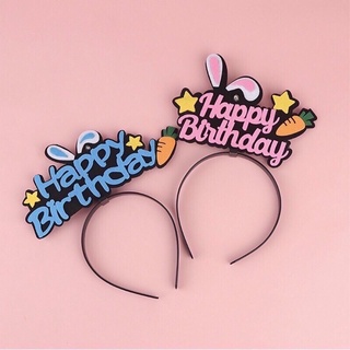 (Siêu cute) Bờm tai thỏ chữ Happy Birthday, băng đô cài tóc, phụ kiện chụp hình sinh nhật