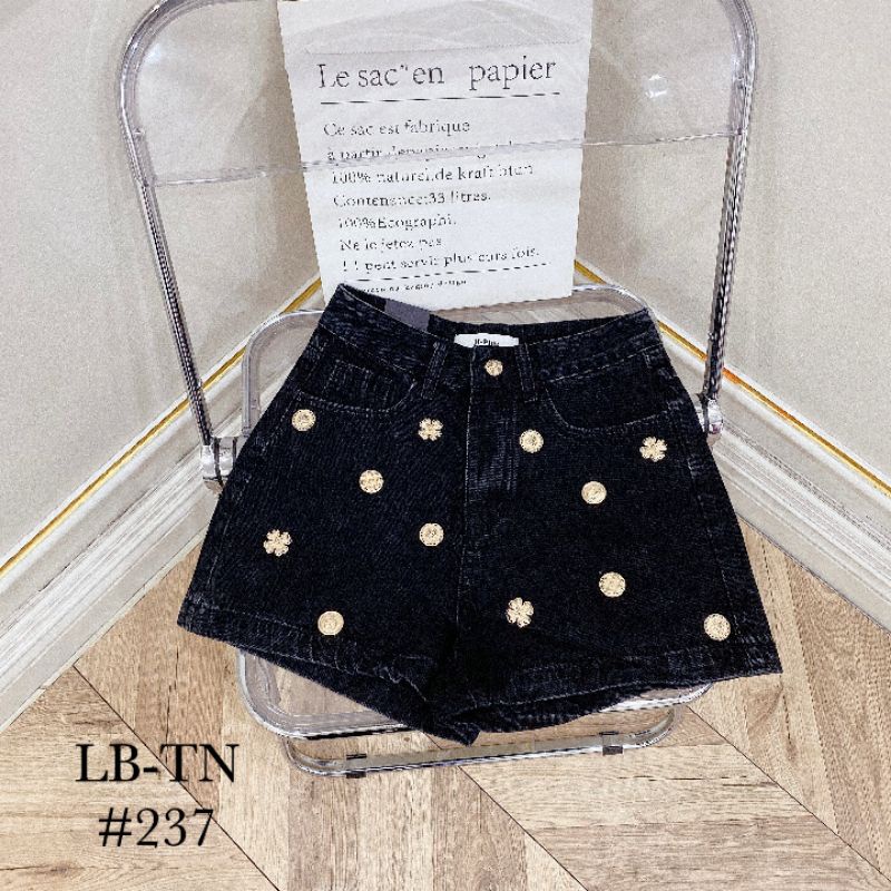 Quần sooc jean đính hoa hàng QCL1