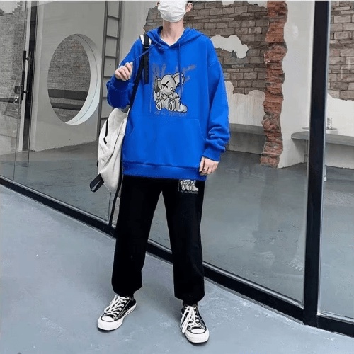 Áo hoodie Dáng Rộng In Họa Tiết Hoạt Hình Phong Cách hip hop Nhật Bản Chất Lượng Cao Thời Trang Cho Nam Và Nữ