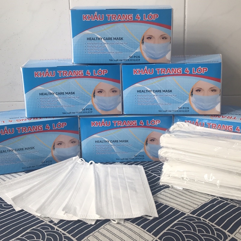 KHẨU TRANG Y TẾ 4 LỚP (4 Lớp - Hộp 50cái)