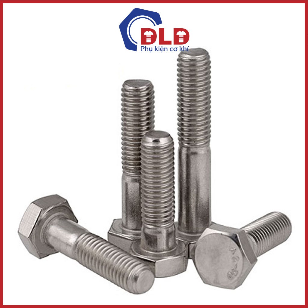 Set 10 bu lông inox, bulong mạ kẽm, bulong đen 8.8 size M10-M12 đầu lục giác ngoài kích cỡ ngắn