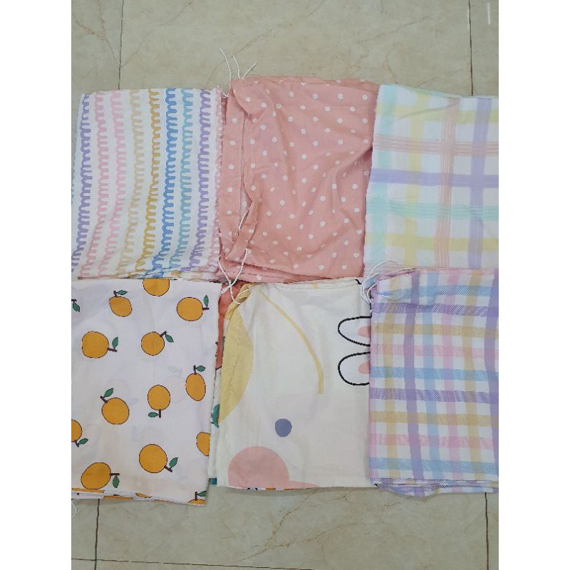 Vỏ Gối Ôm 100% Cotton. Vỏ ôm Tici Kẻ.  Size 35x100, Dây Rút Tiện Dụng