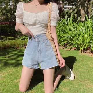[Oder] Áo cổ đính ngọc croptop