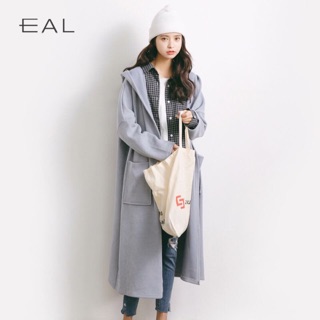 [EAL] Áo cardigan dáng dài xanh tuyết