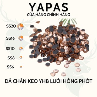 Đá đính móng chân keo YHB lưới siêu sáng màu Hồng Phớt 500 viên size 2mm - 5mm
