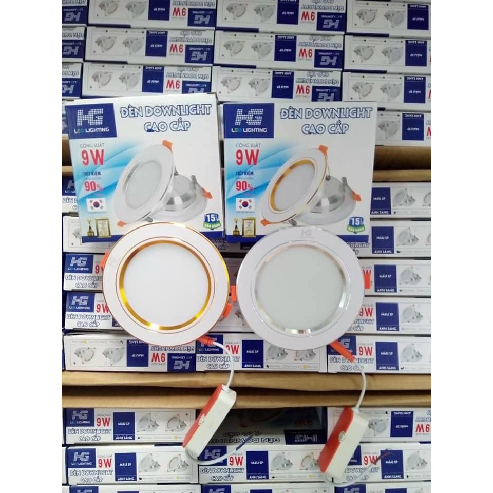 LED HG dowlight 7w,9w (1 và 3 chế độ )viền vàng bạc