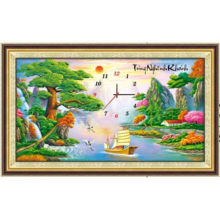 Tranh thêu chữ thập Tùng nghênh khách DLH-223014