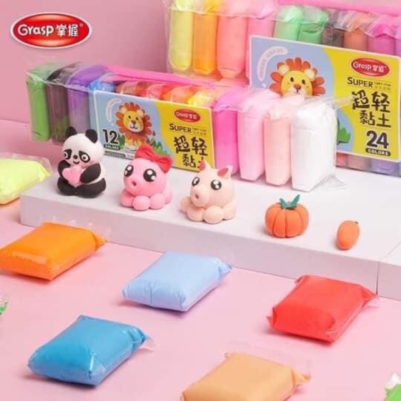 Combo 12 gói đất sét tự khô nhật đất nặn Soft Clay , Nguyên liệu làm butter slime,trang trí sáng tạo