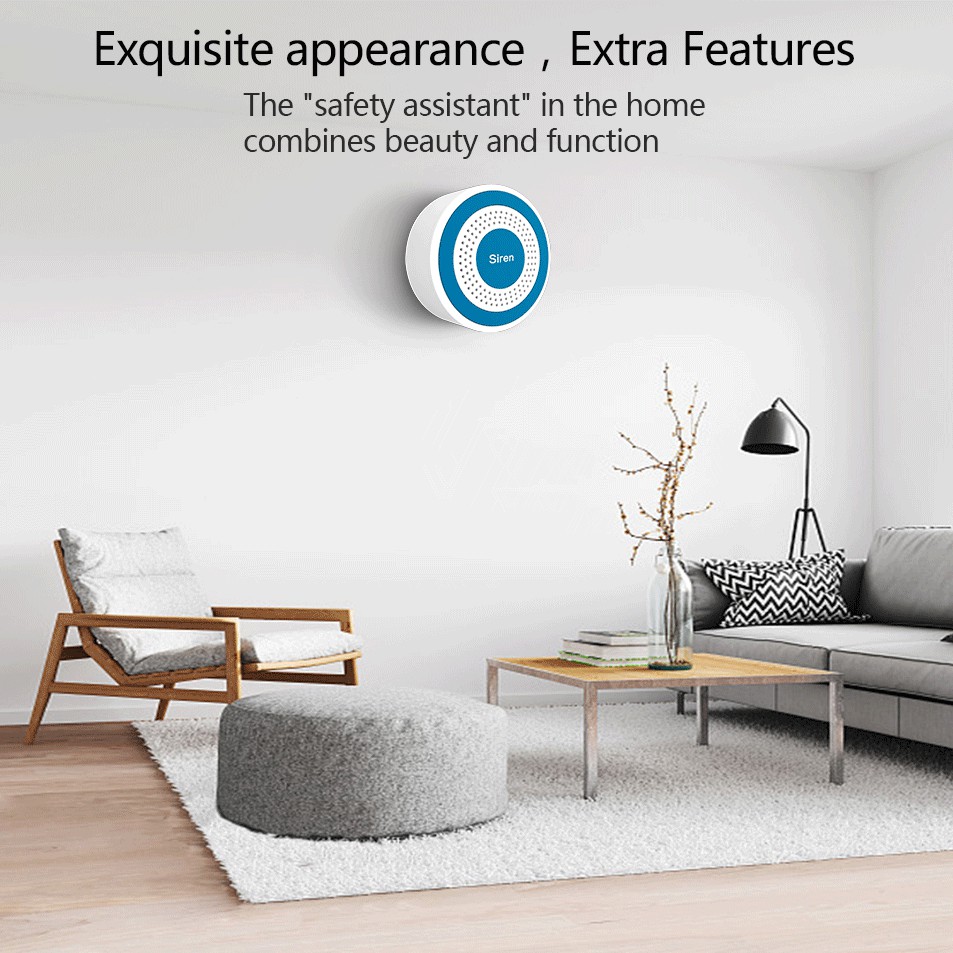 Âm thanh và ánh sáng không dây 433mhz siren treble siren