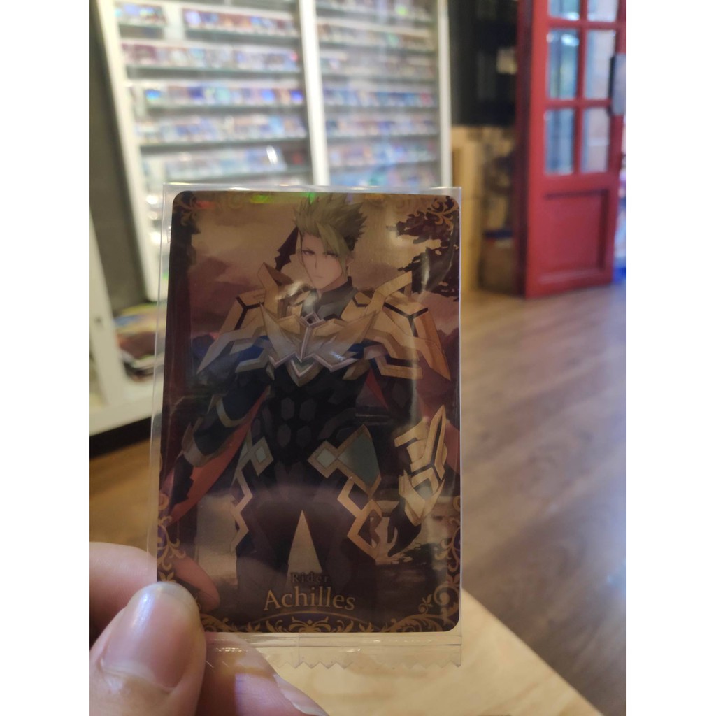 Thẻ bài sưu tầm bánh xốp Fate Grand Order FGO Achilles SR - Secret Rare - Tặng bọc bài nhựa bảo quản