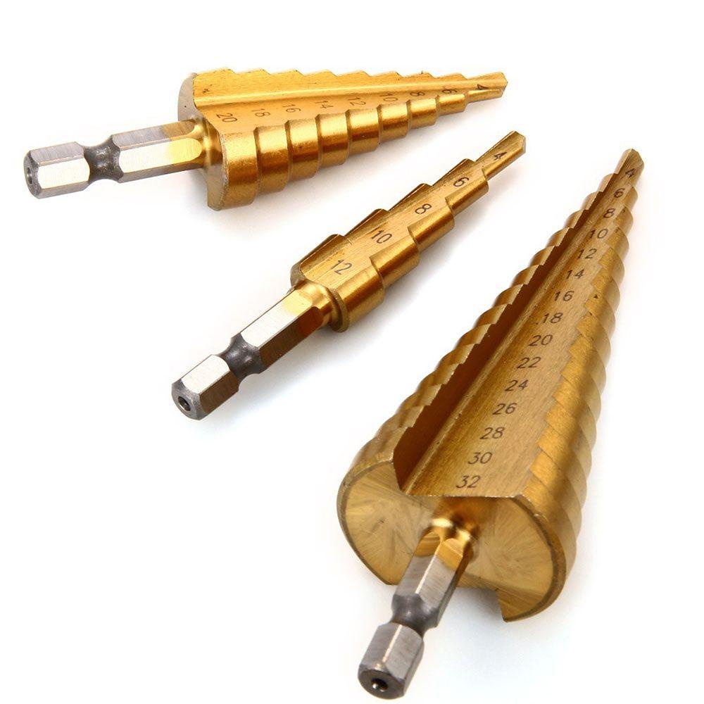 Mũi Khoan Lỗ 4-12 / 20 / 32mm HSS Bằng Thép Titan