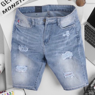 Quần Short Nam, Short Jean Nam Xanh rách xước phong cách chuẩn VNXK