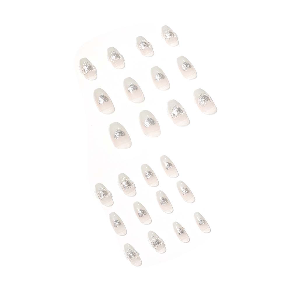 Bộ Móng Tay Giả Bằng Acrylic Màu Gradient Đính Nơ Và Ngọc Trai Xinh Xắn