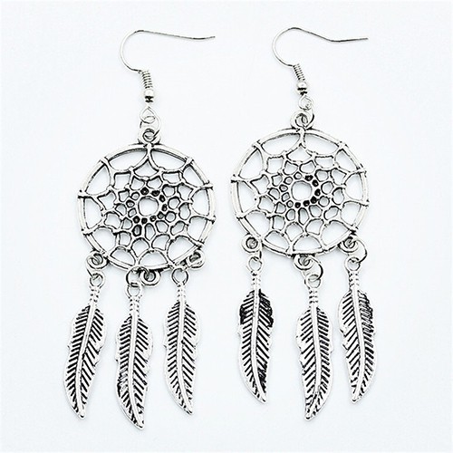 Hoa tai mặt hình Dream Catcher phong cách Bohomian