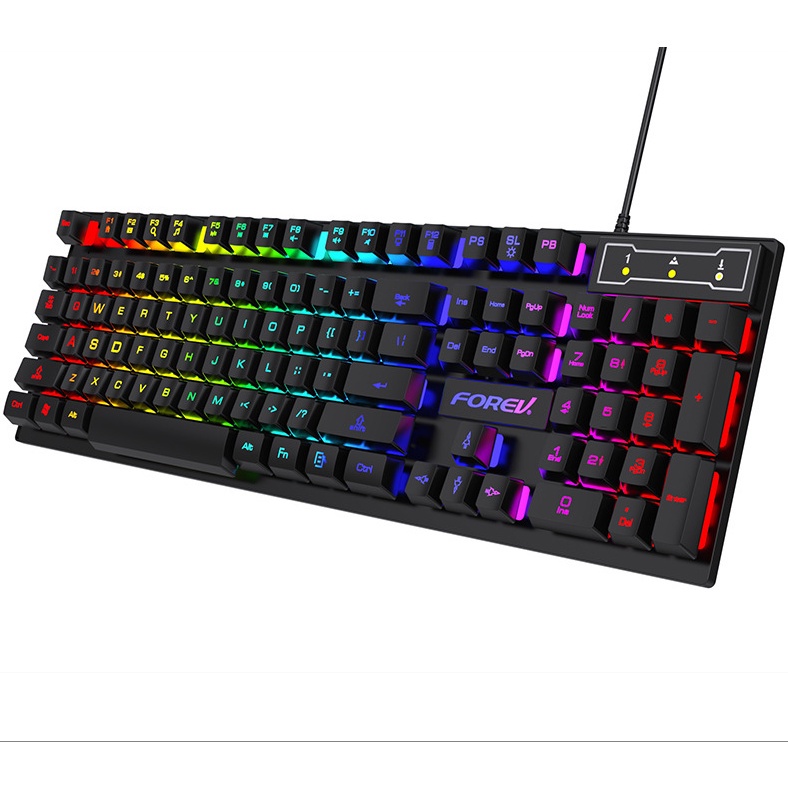 Bàn Phím Gaming có dây FOREV Chính Hãng Có Đèn LED RGB Chống Nước Ấn Tượng - Bảo Hành 12 tháng