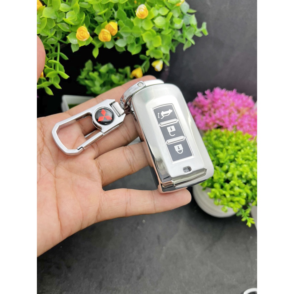 Ốp chìa khóa TPU Silicon mạ inox xe ô tô MITSUBISHI Xpander.