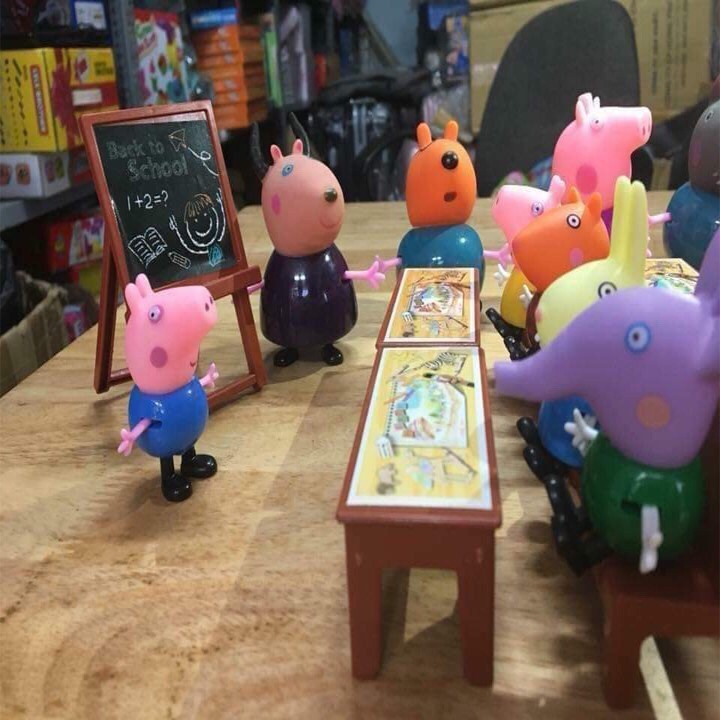 Bộ đồ Chơi Lớp Học Nhà Lợn Peppa Pig 31 Chi Tiết (21 chú heo ) Loại Lớn Cho Bé yêu