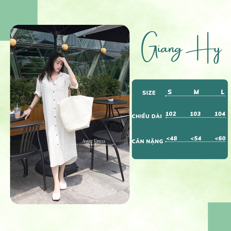Váy sơ mi dáng dài suông nữ qua gối công sở VÁY SM