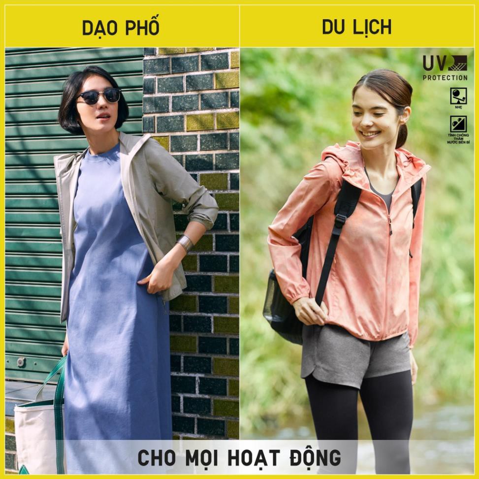 Áo khoác chống nắng nữ Uniqlo 414188 vải dù Women Pocketable UV Cut Parka ༴