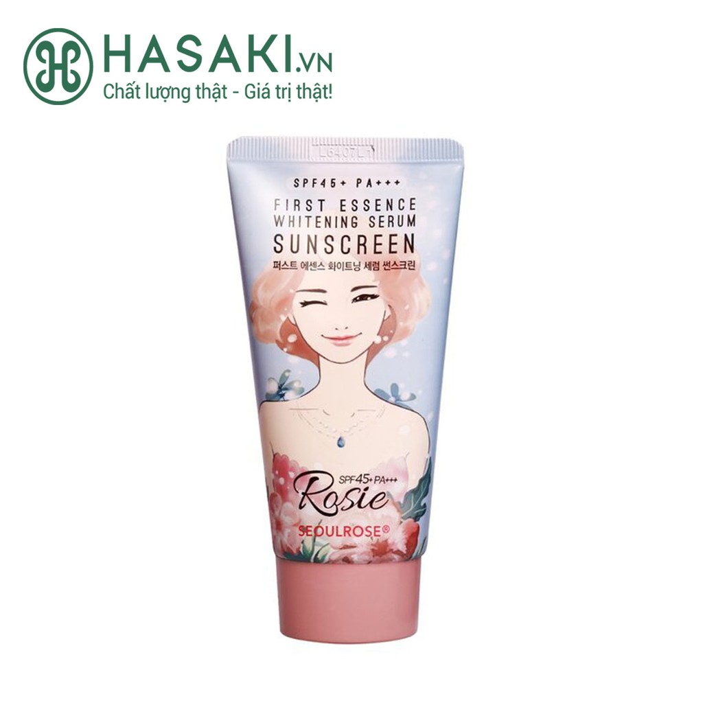 Kem Chống Nắng Dưỡng Da Seoulrose First Essence Whitening Serum Sunscreen SPFF45 PA+++ - 45g