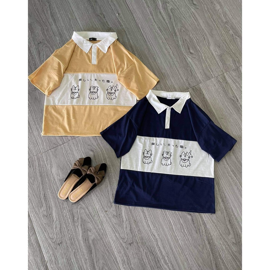 Áo polo phối 3 con mèo NTA0221 | BigBuy360 - bigbuy360.vn