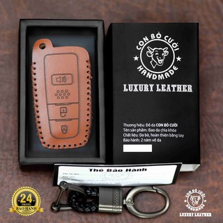 Bao Da Chìa Khoá Toyota CROSS - Smart Key - Da Thật 100% - May Thủ Công