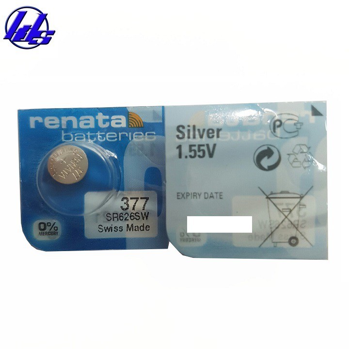 Pin đồng hồ 377 SR626SW Renata chính hãng Thụy Sĩ - Vỉ 1 viên