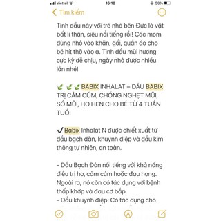 TINH DẦU BABIX( công dụng trên ảnh)