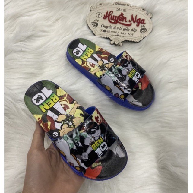 dép lê bé trai ben 10 size 24-35 đế xanh