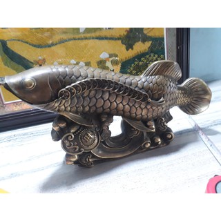 Tượng cá Rồng (size 40cm) phong thủy biểu tượng kinh doanh thuận lợi, chiêu tài khí, may mắn, tài lộc bằng đồng