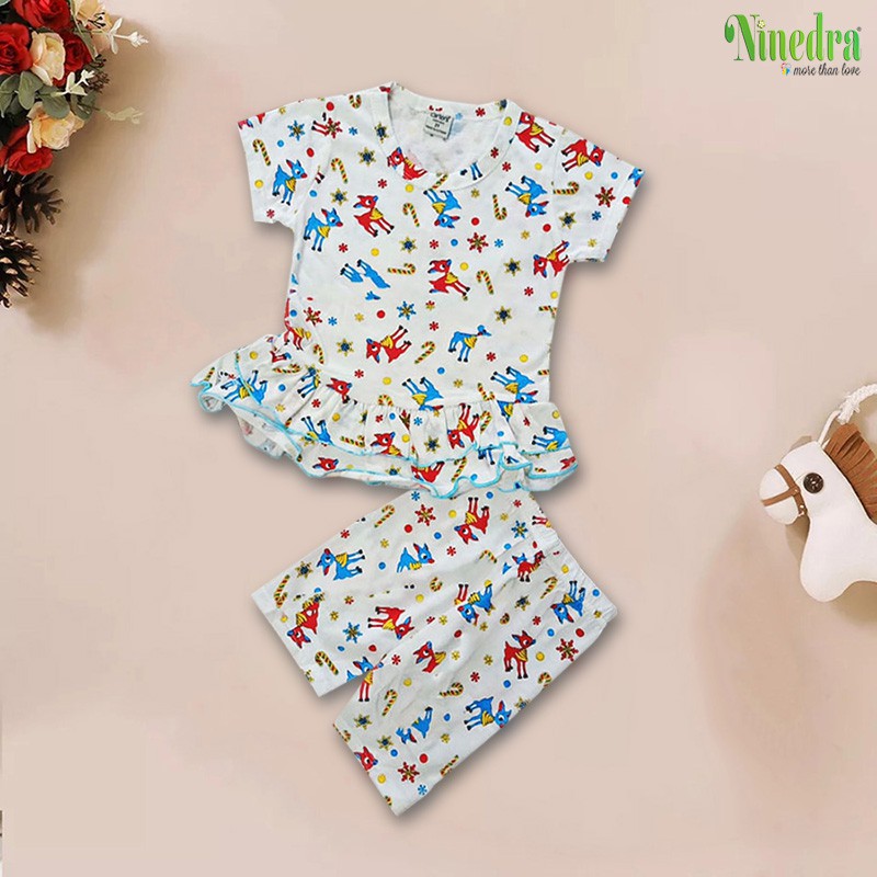 Đồ bộ bé gái vải xuất dư size cho bé 8-16kg - Ninedra
