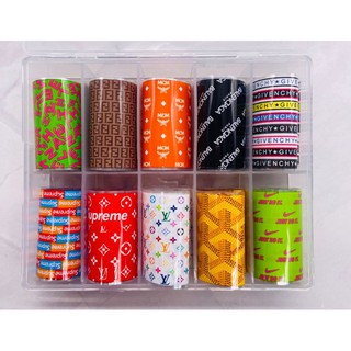 Set foi nail , foi trang trí móng tay (hộp 10 cuộn)