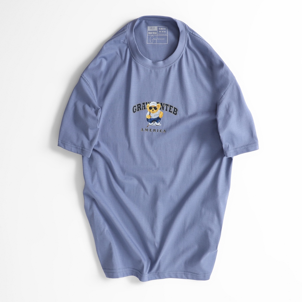 Áo thun nam nữ cổ tròn họa tiết hình Golf Bear GRAYHOMME vải Cotton xu xịn dáng unisex - TSG203