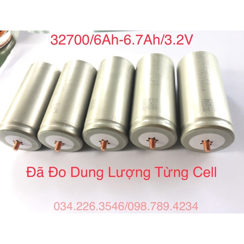 Pin Lithium Sắt 32700 6.0-6.8Ah 3.2v  3C max 10C