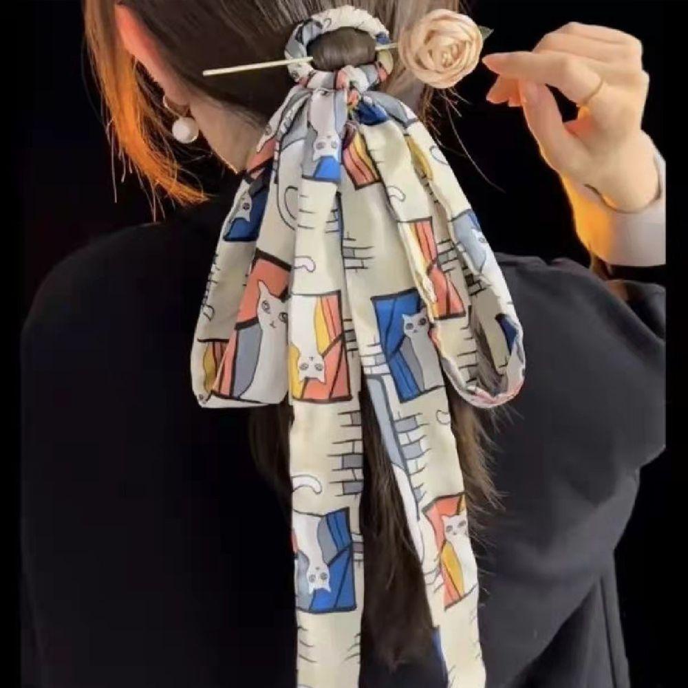 Kẹp Tóc Đuôi Ngựa Chất Liệu Lụa Cao Cấp Thời Trang Giá Đỡ