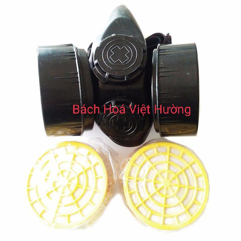 Mặt nạ phòng độc 2 phi. bao gồm:mặt nạ và 2 phin lọc độc