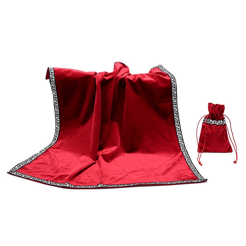 Set khăn trải bàn và túi đựng thẻ tarot JETTING vải nhung phong cách retro tiện lợi