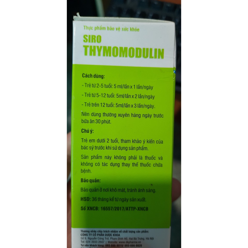 Siro Miễn Dịch Tăng Sức Đề Kháng Thymomodulin 100ml | Thế Giới Skin Care